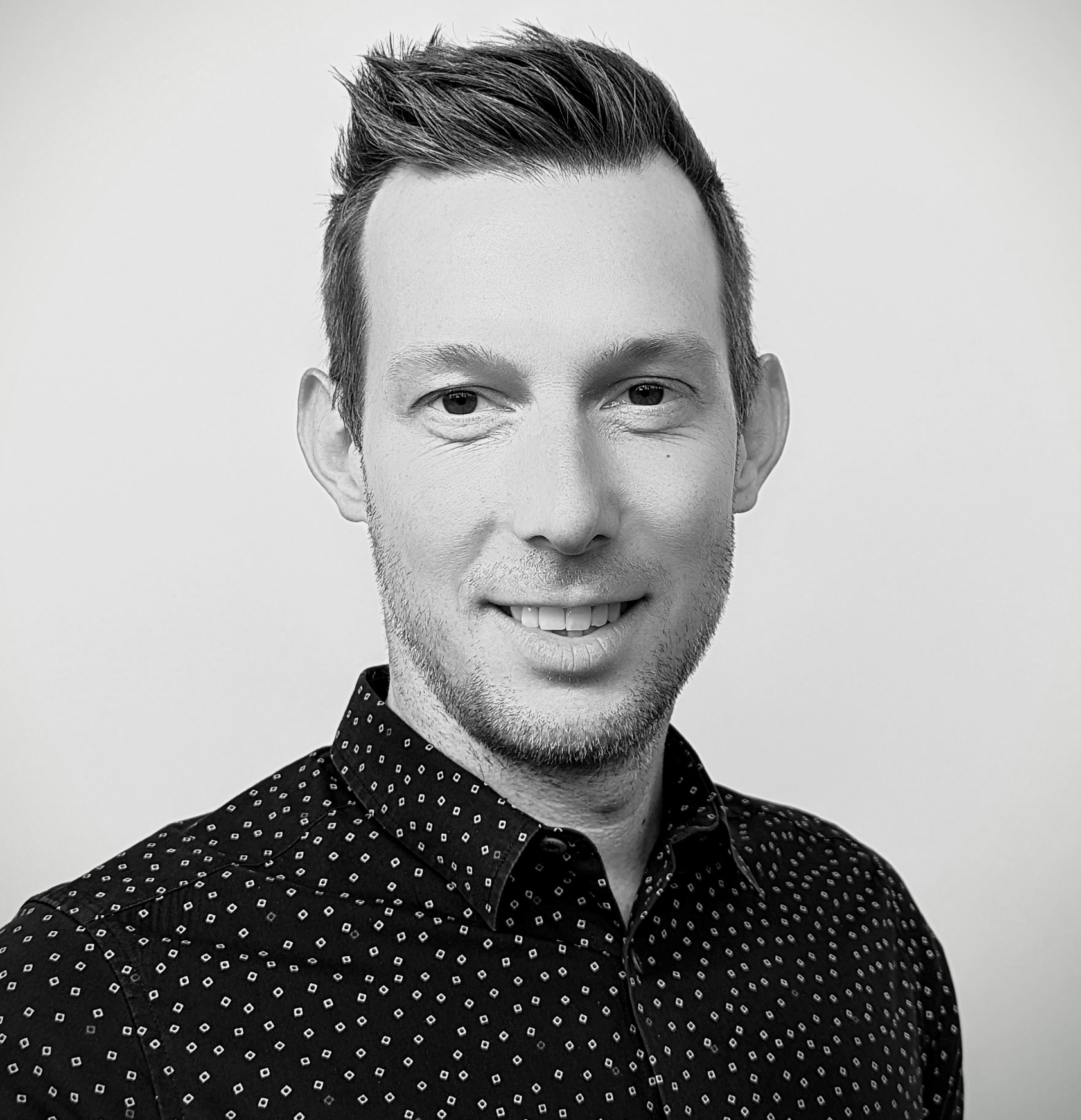 Black and white photo of Blake Zblewski looking his best. 